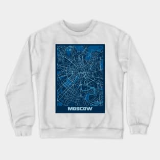 Moscow - Russia Peace City Map Crewneck Sweatshirt